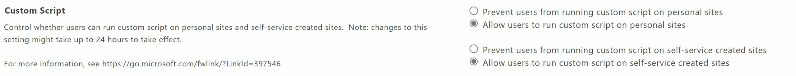 Erlaube das Ausführen von Custom Scripts